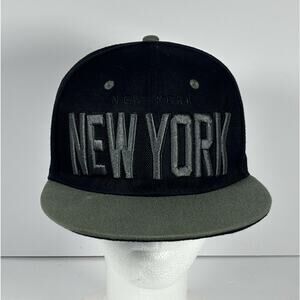 T&T New York City Snapback Hat Black Gray 3D Embroidery Flat Bill Fashion Cap